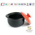 Red and black ceramic stewing small soup pot with cover